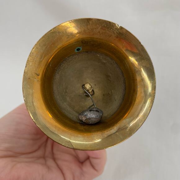 Vintage Brass Angel Cherub Hand Bell Holiday Decor - Picture 7 of 9